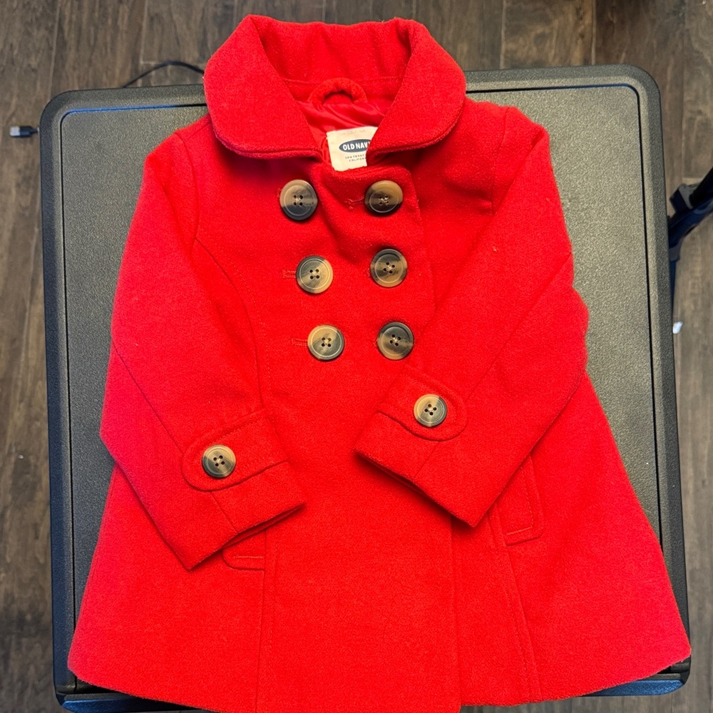 Old Navy Bright Red Kids Pea Coat